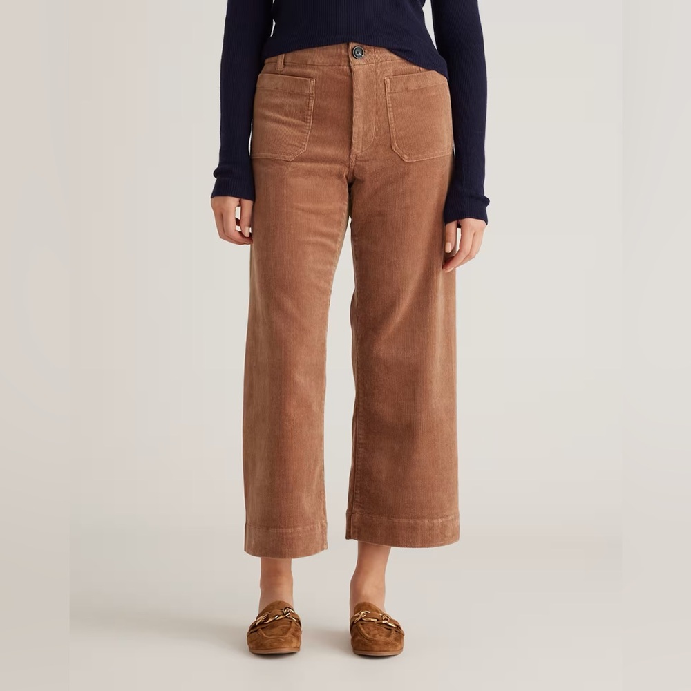 Quince Wide-Leg Corduroy Pants in Brown